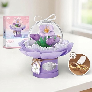 Конструктор "Eternal flowers" с подсветкой, фиолетовый №1297 (272 д.)