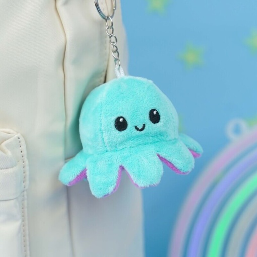 Мягкий брелок-перевертыш "Осьминожек" мятный сиреневый, 10 см