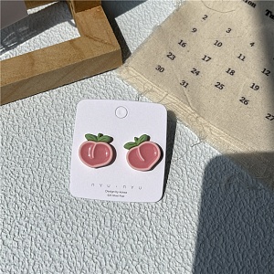 Серьги-гвоздики "Cute", персики