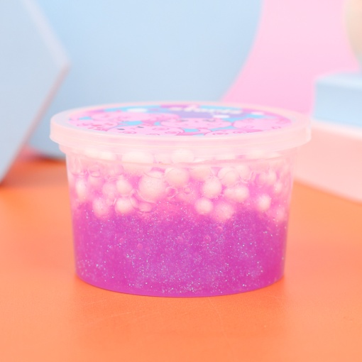 Слайм "Стекло" фиолетовые блёстки + шарики, 150 гр. STORIZ