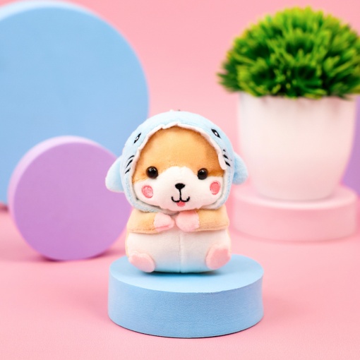 Мягкий брелок "Хомяк в костюме акулы" 11 см