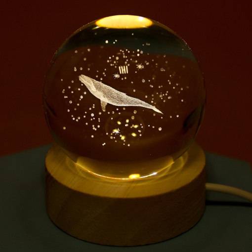 Ночник "Хрустальный шар" Кит, 6 см оптом