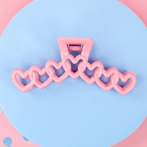Заколка-крабик для волос "Сердце", розовый