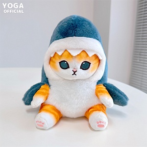 Мягкая игрушка "Котик в акуле" 20 см
