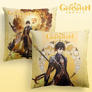Подушка декоративная "Genshin Impact" Чжун Ли, 40x40см (1 серия)