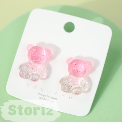 Серьги "Marmalade Bears", прозрачно-розовый