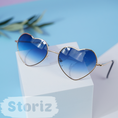 Солнцезащитные очки с чехлом "Heart" gradient blue