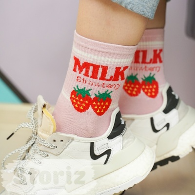 Носочки "Milk Strawberry" розовый