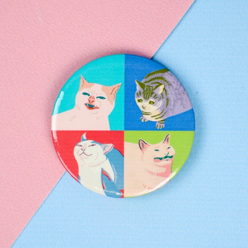 Значок круглый "Котики" №1, 56мм