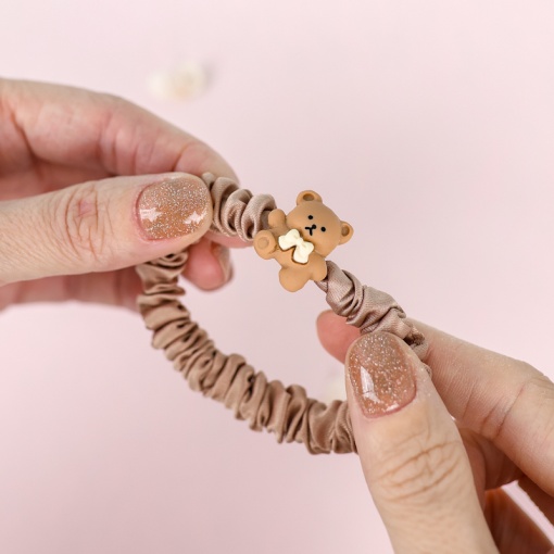 Резинка для волос "Медведь" коричневый