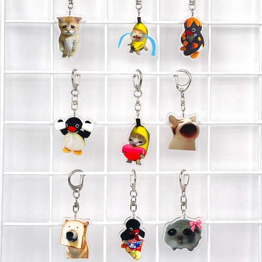 Брелок акриловый "Mur cat" котик с открытым ртом