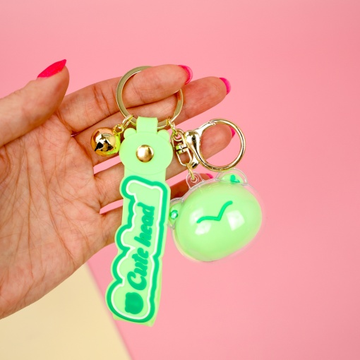 Брелок "Cute head" с ремешком, лягушка