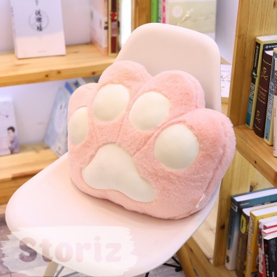 Мягкая игрушка-подушка "Кошачья лапка" розовая 45 см.