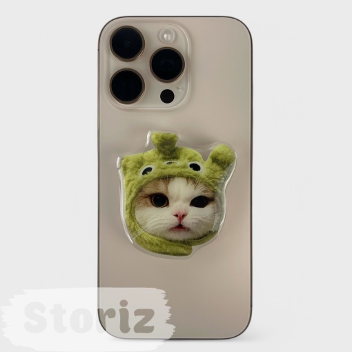 PopSocket "Котик" в зеленой шапочке
