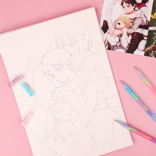 Набор раскрасок "Атака титанов" А4, 10 шт.