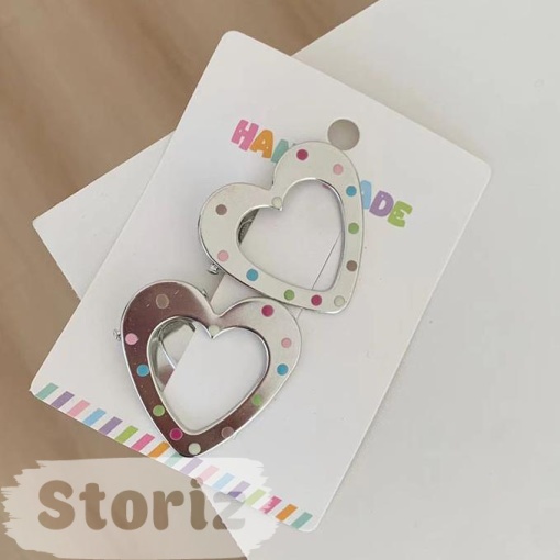 Набор заколок "Silver" в горошек, сердечко, 2 шт.