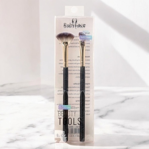 Набор кистей для макияжа "Ruby Face" для пудры и теней 2шт.