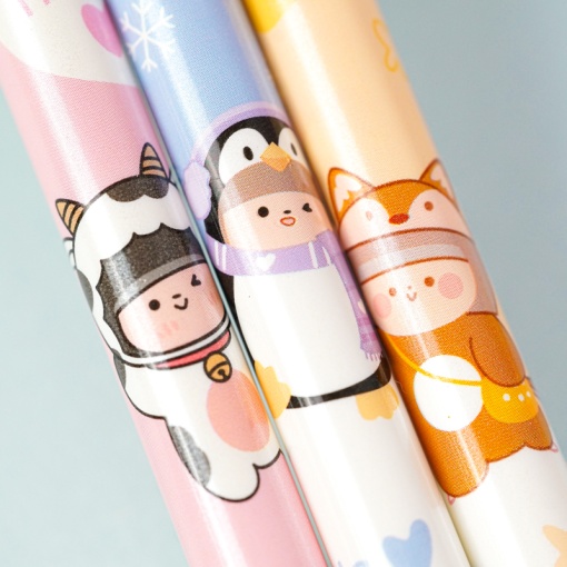Ручка со стирающимися чернилами и стирашка "Cute Animals", синяя