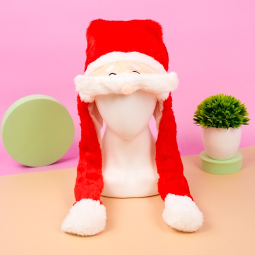 Шапка с двигающимися усиками "НГ Новогодняя" Санта Клаус