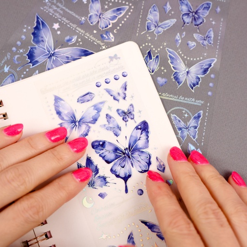 Набор наклеек "Butterfly" Starry Sea Glon, сиреневый, 3 листа