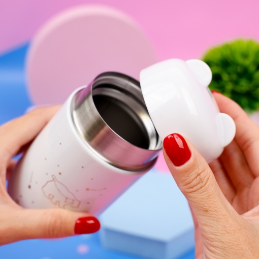 Термос "Star bear" белый, 220мл оптом