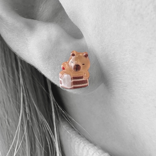 Набор сережек "Капибара" 3шт