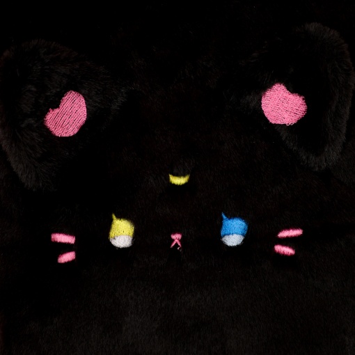 Блокнот "Котик" плюшевый А5, черный (вкладыши для карточек)