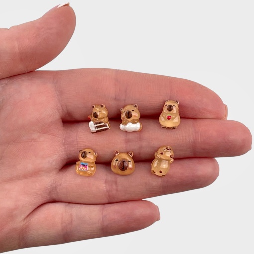 Набор сережек "Капибара" 3шт