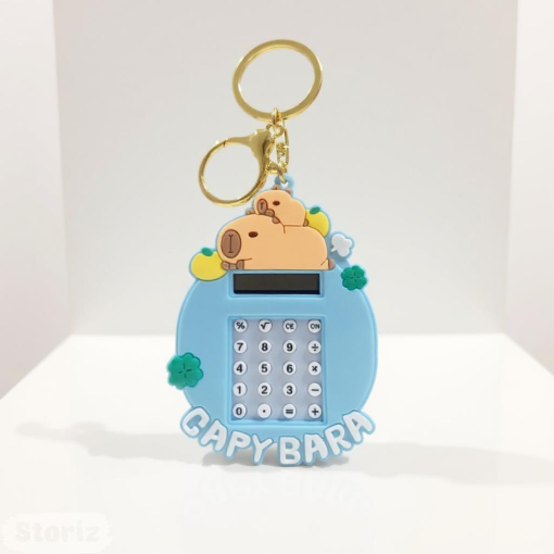 Калькулятор-брелок "Капибара" клевер, голубой