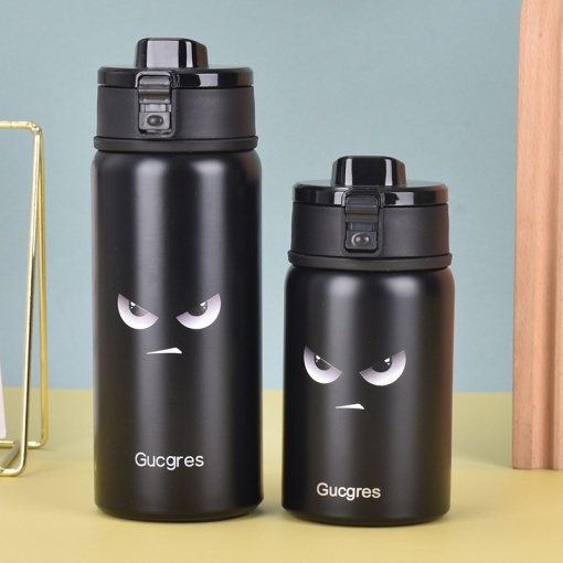 Термос-кружка "Gucgres" злой взгляд, черный, 350мл оптом