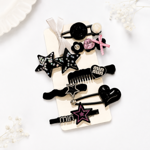 Набор заколок "Dark coquette set"  7шт.