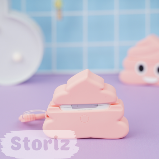 Чехол для AirPods Pro 3 "Какашка" розовый