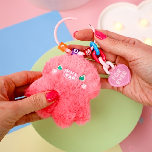 Мягкий брелок "Монстрик" №Q1064-5, розовый