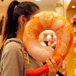 Подушка под шею "Креветка" оранжевый