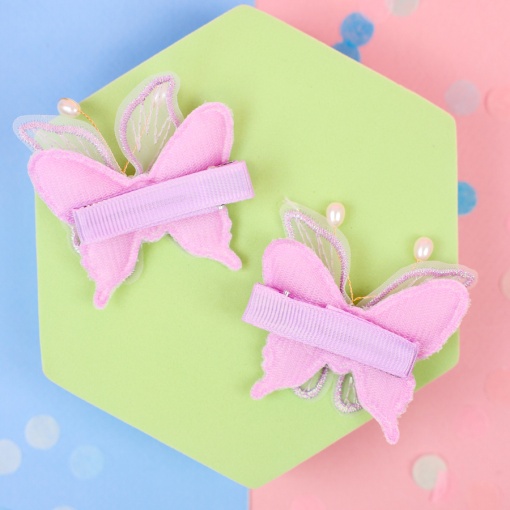 Набор заколок для волос "Бабочка" фиолетовый, 2 шт.