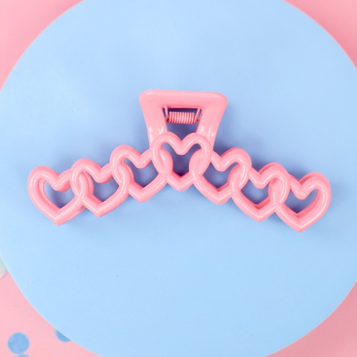 Заколка-крабик для волос "Сердце", розовый