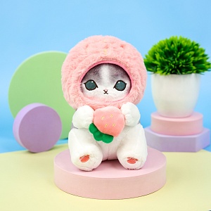 Мягкая игрушка "Котик-клубника" 23см