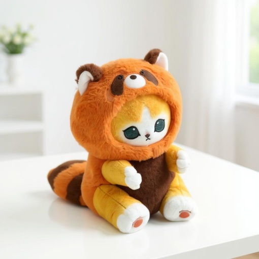 Мягкая игрушка "Котик в костюме" Красная панда 20см