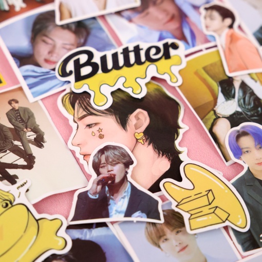 Наклейки для стикер бомбинга "K-Pop" BTS Butter (100 шт.)