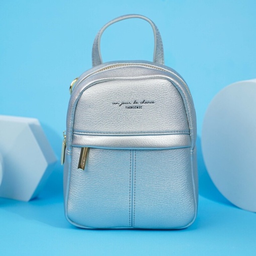 Рюкзак кож.зам."TAOMICMIC" D7015 серебристый