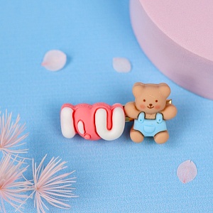 Заколка для волос "I love you bear"