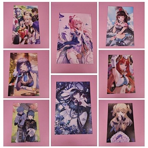 Набор постеров "Genshin Impact" 8 шт, 42х29см (№ 08) оптом