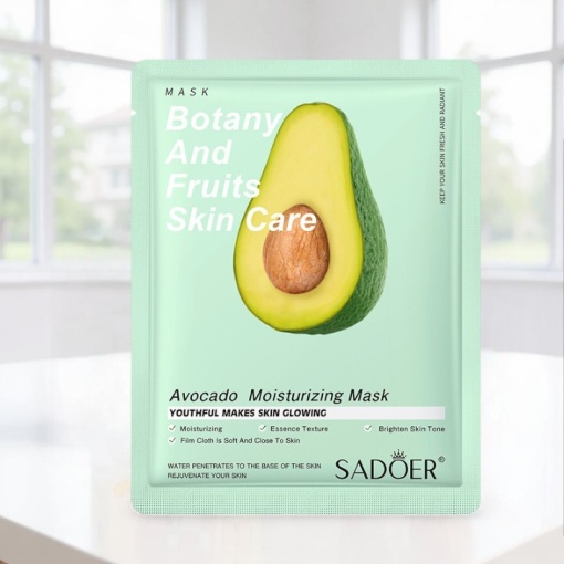 Маска тканевая для лица "Sadoer" с авокадо, увлажняющая