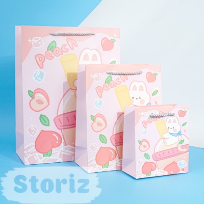 Подарочный пакет "Peach" L 33x25x12 см