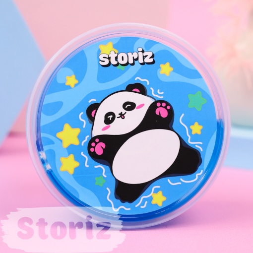Слайм "Стекло" синий, с дек наполнителем звезды 180 гр. STORIZ