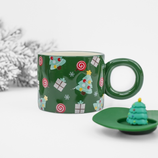 Кружка "НГ Ёлка" зеленый, 400 мл оптом со склада!