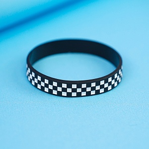 Браслет силиконовый "Black&White" черный (3 ряда)