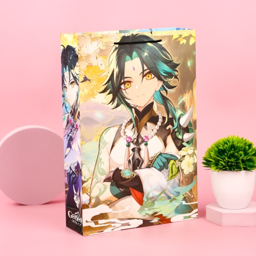 Подарочный пакет "Genshin Impact" Сяо 41*27,5*8,8 см