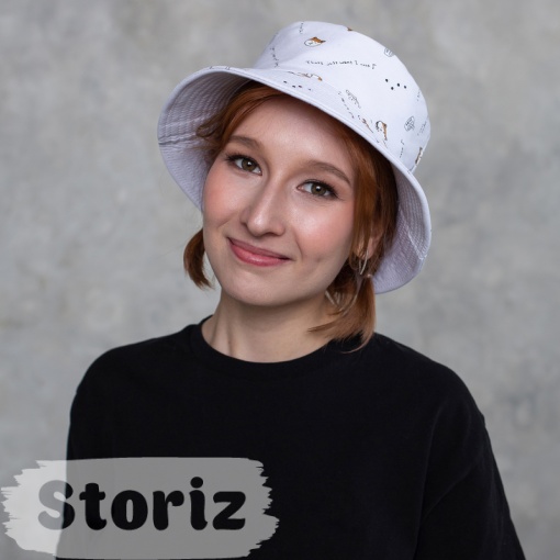 Панама двусторонняя "Dog" M (56-58см), белая