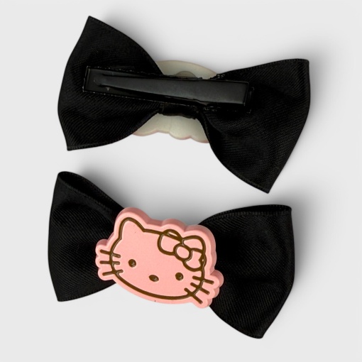 Набор заколок для волос "Hello Kt" черный бант, 2шт.